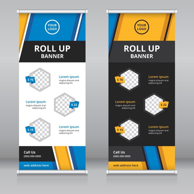 Plantilla moderna de banner roll up