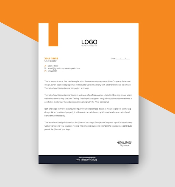 Plantilla moderna de carta corporativa