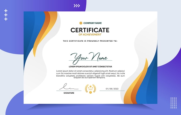 Plantilla moderna de certificado de logro