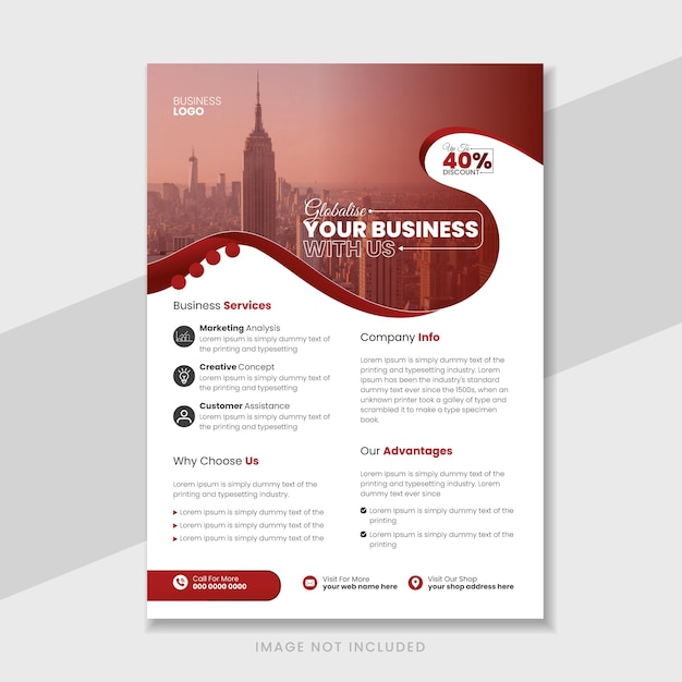Plantilla moderna corporativa de flyer de negocios