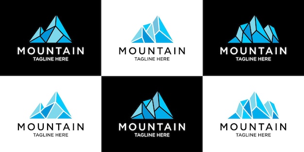 Plantilla moderna de diseño de logotipo origami montaña