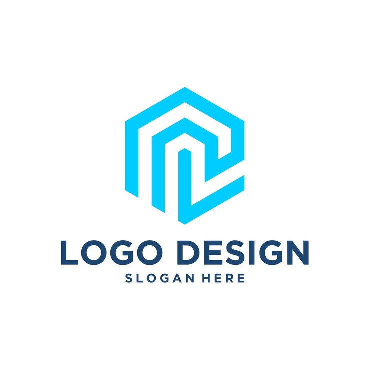 Vector plantilla moderna de diseño de logotipo de polígono hexagonal de letra geométrica r