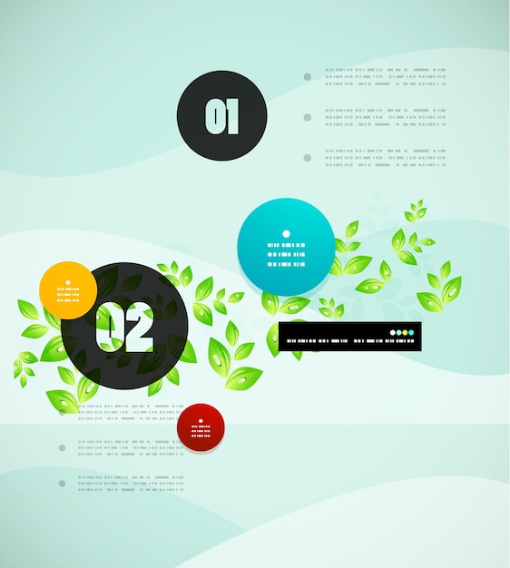 Plantilla moderna de infografías de naturaleza de hoja