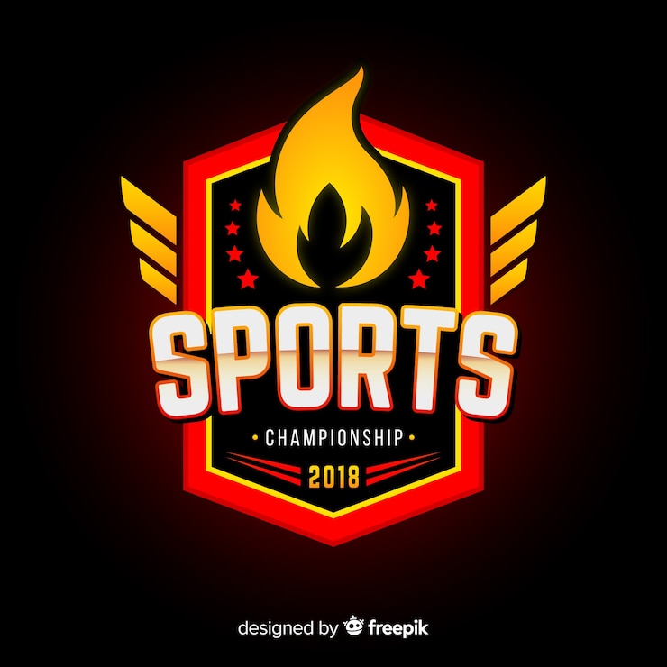 Vector plantilla moderna de logo de deportes con diseño abstracto