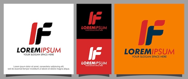 Plantilla moderna de logotipo doble f