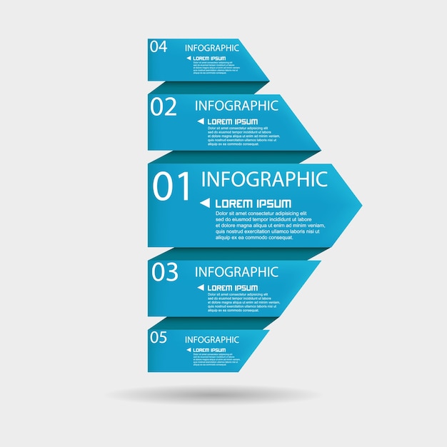 Plantilla moderna de origami infografía