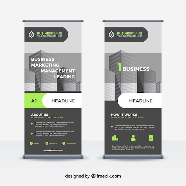 Plantilla moderna para roll up con diseño plano