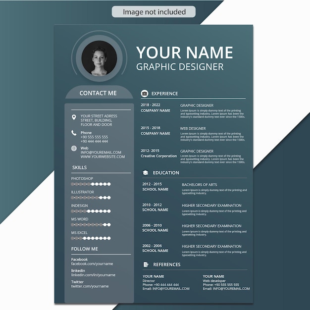 Plantilla moderna simple del curriculum vitae