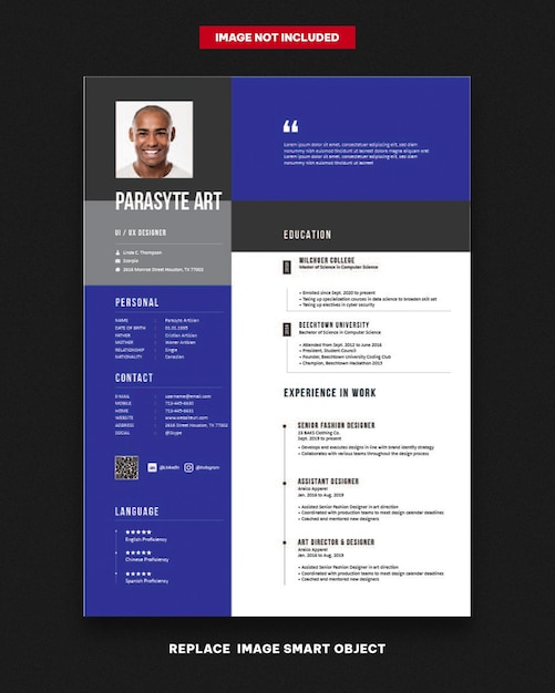 Plantilla moderna simple del curriculum vitae