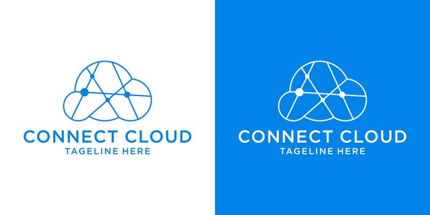 Plantilla moderna de tecnología de nube de diseño de logotipo