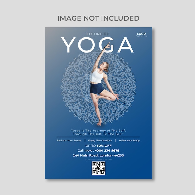 Plantilla moderna para volante de yoga