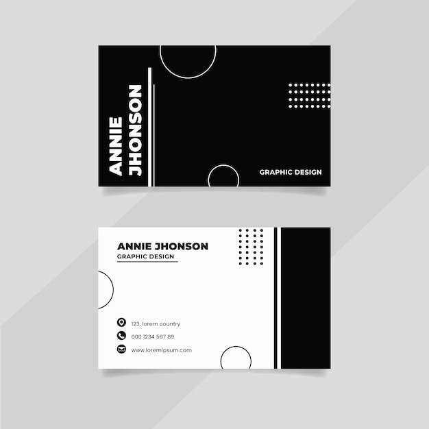 Vector plantilla monocroma para tarjetas de visita