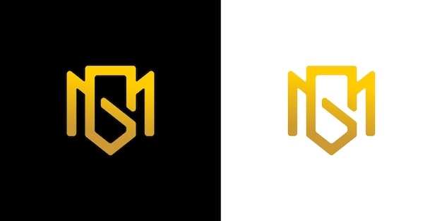 Plantilla de monograma de diseño de letra MG de logotipo