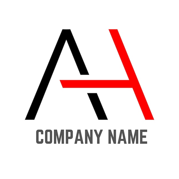 plantilla de monograma del logotipo del vector abstracto AH