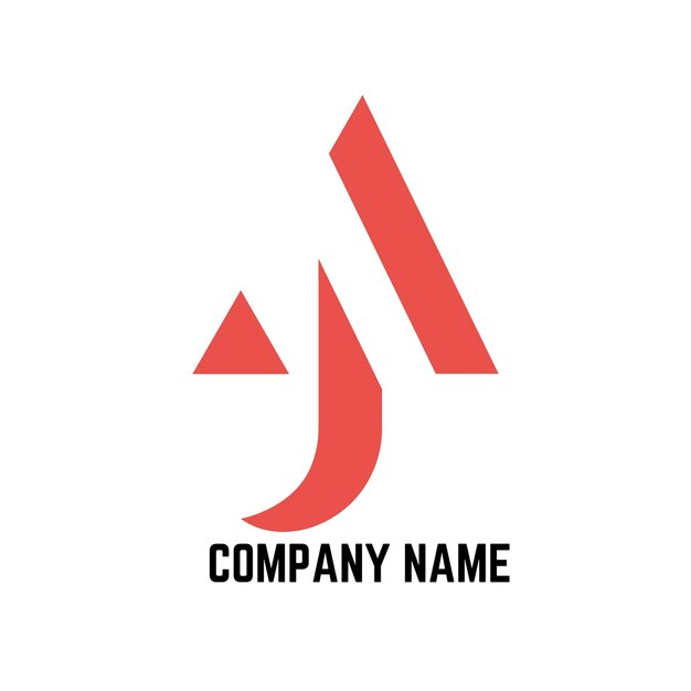 plantilla de monograma de logotipo de vector abstracto AJ