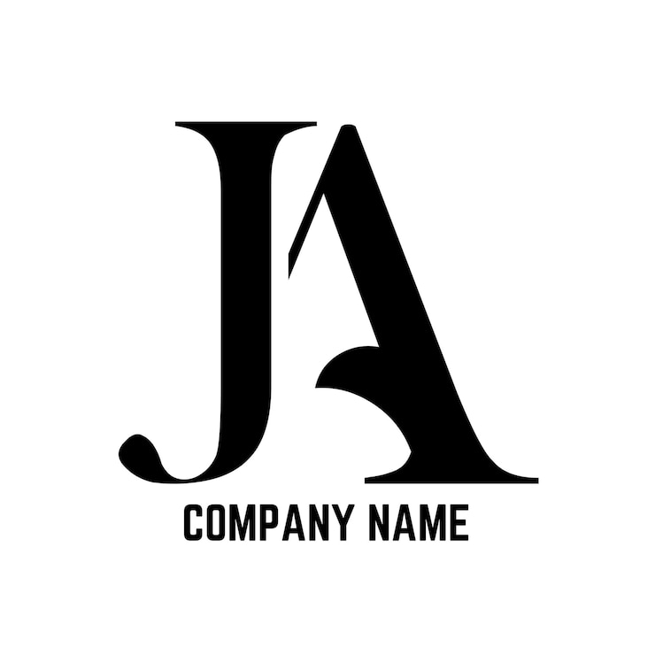 Vector plantilla de monograma de logotipo de vector abstracto aj