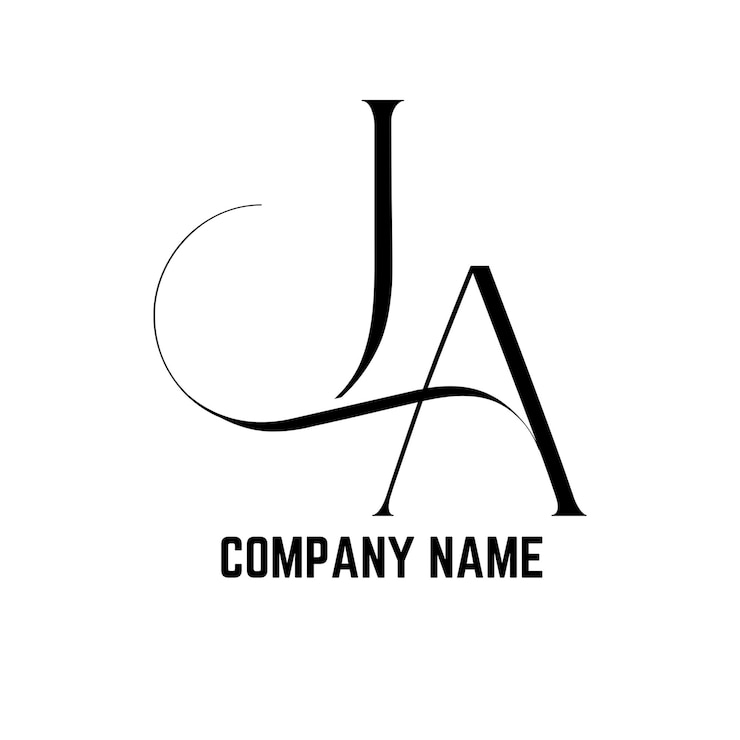 Vector plantilla de monograma de logotipo de vector abstracto aj