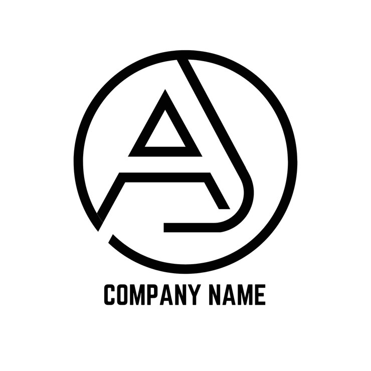 Vector plantilla de monograma de logotipo de vector abstracto aj