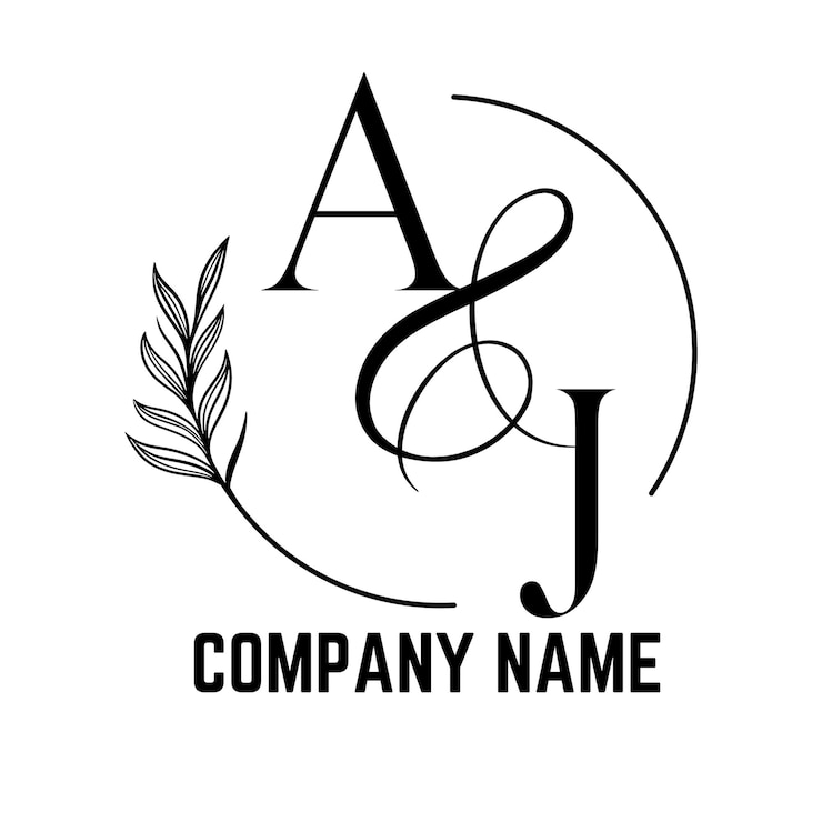 Vector plantilla de monograma de logotipo de vector abstracto aj