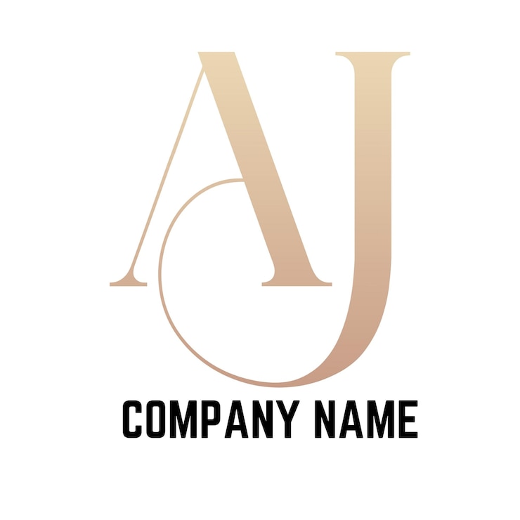 Vector plantilla de monograma de logotipo de vector abstracto aj
