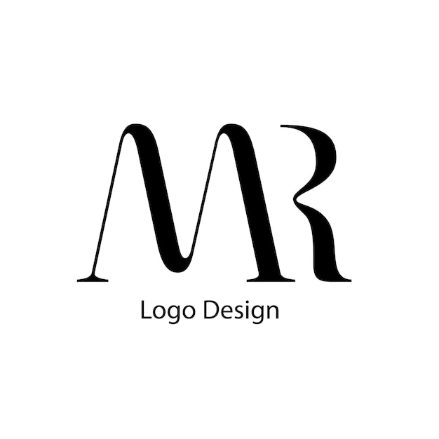 Plantilla de monograma de logotipo vectorial abstracto MR RM MR