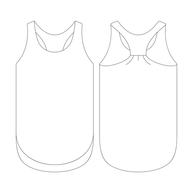 Plantilla mujeres camiseta suelta vector ilustración diseño plano contorno ropa