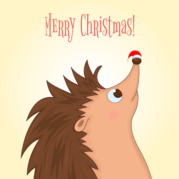Plantilla de navidad con animal lindo. estilo de dibujos animados.