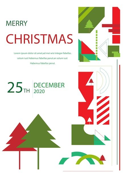 plantilla de navidad plana vectorial