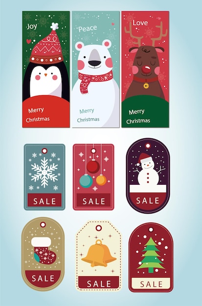 plantilla de navidad plana vectorial