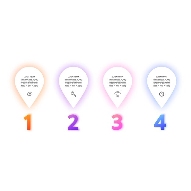 Plantilla de negocio de diseño infográfico con iconos 4 opciones o pasos Se puede usar para el diagrama de proceso