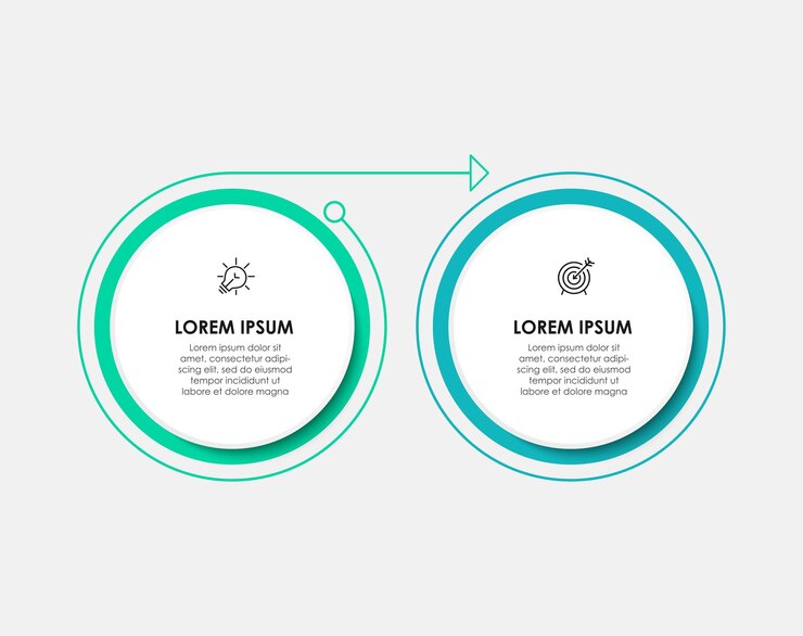 Vector plantilla de negocio de ilustración de diseño de infografía vectorial con iconos y 2 opciones o pasos