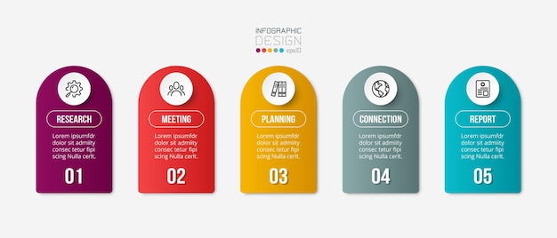 Plantilla de negocio de infografía con diseño de paso u opción