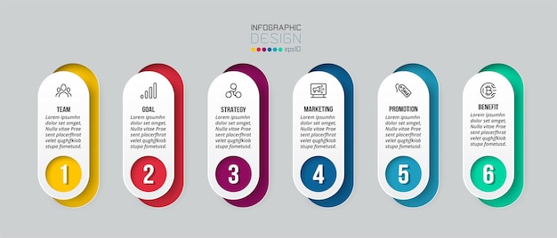 Plantilla de negocio de infografía con diseño de paso u opción