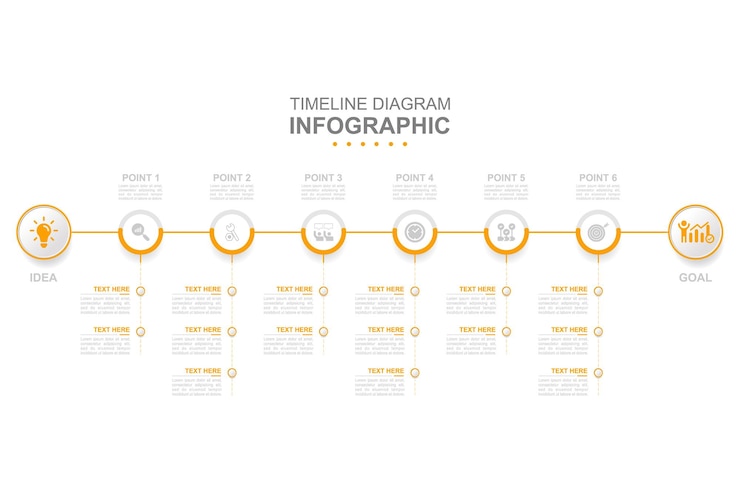 Vector plantilla de negocio infográfico calendario de diagrama de línea de tiempo moderno de 5 pasos con círculo y temas presentación de concepto