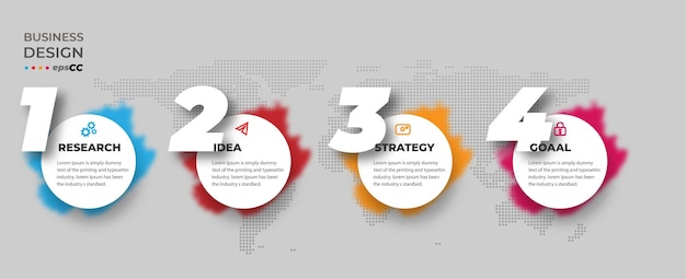 Plantilla de negocio infográfico de vector libre con elementos circulares