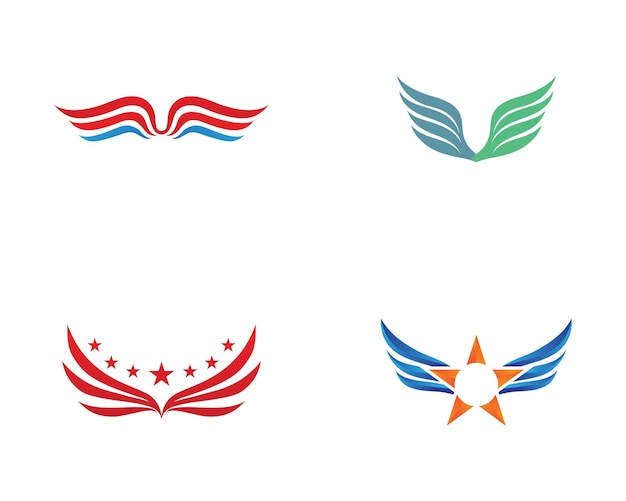 Plantilla de negocio de logotipo y símbolo de ala