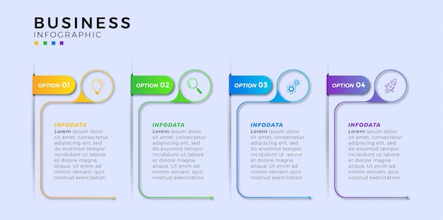 Plantilla de negocio de pasos de infografía