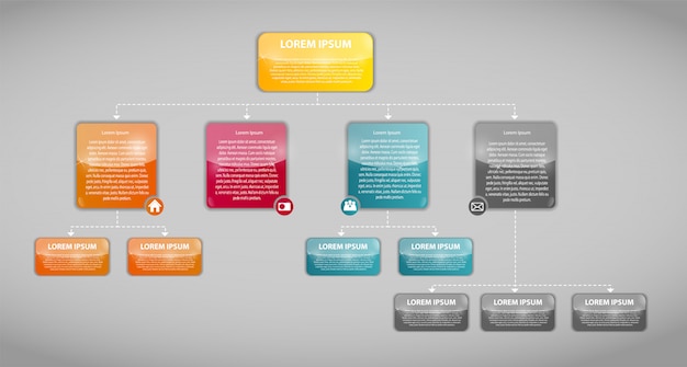 Plantilla de negocios de infografía con cuatro pasos