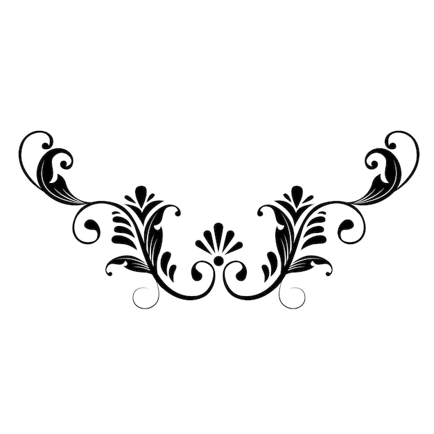 Plantilla negra para una pared con un vector de diseño floral.