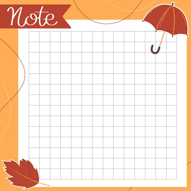Plantilla de notas de papel de otoño Notas y lista de tareas utilizadas en un diario en casa u oficina