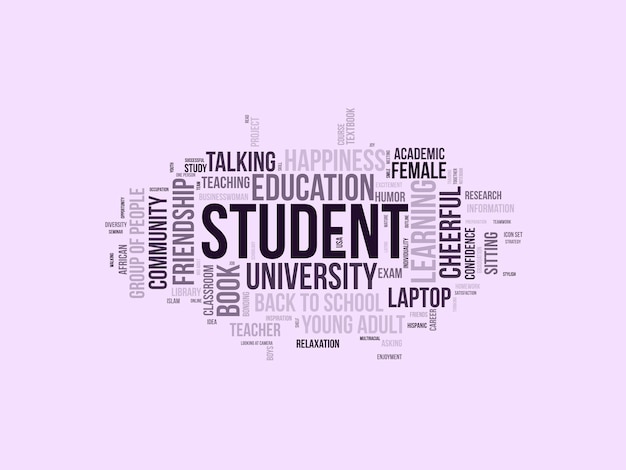 plantilla de nube de palabras estudiantil vector de concepto estudiantil tagcloud de fondo