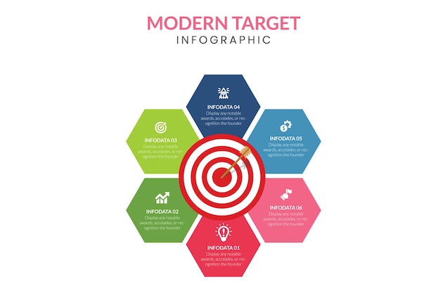Plantilla de objetivos de infografía empresarial con destino