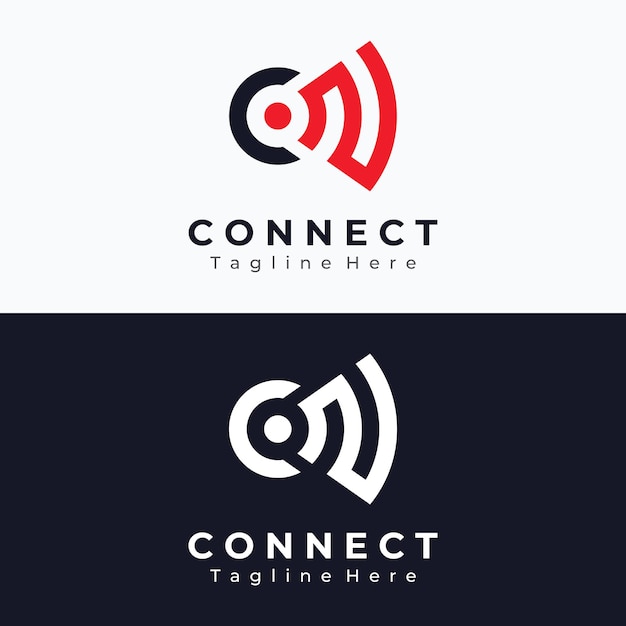Plantilla de onda de señal o internet o red inalámbrica Diseño de logotiposLogos para empresas de tecnología y datos wifi