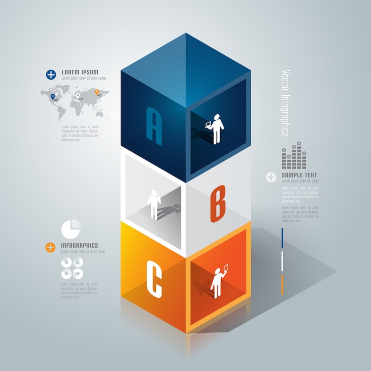 Vector plantilla de opciones de infografía abstracta