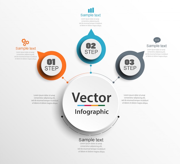 Plantilla de opciones de número de infografía abstracta