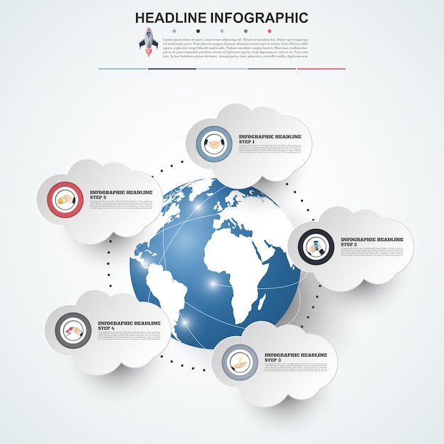 Plantilla de opciones de número de infografías abstractas ilustración vectorial Se puede utilizar para el diseño de flujo de trabajo