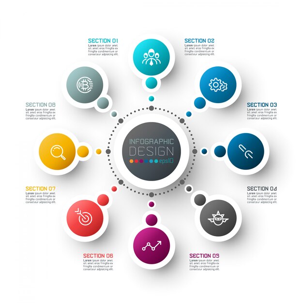 Plantilla de opciones de paso de infografías de negocio abstracto