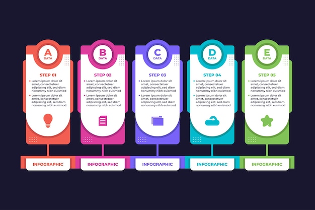 Plantilla de organigrama infográfico de negocios