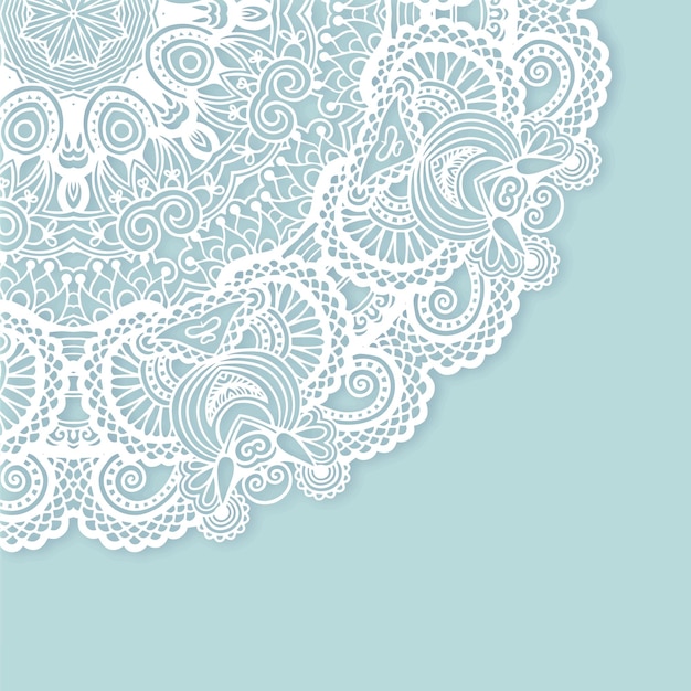 Vector plantilla ornamental con fondo floral circular