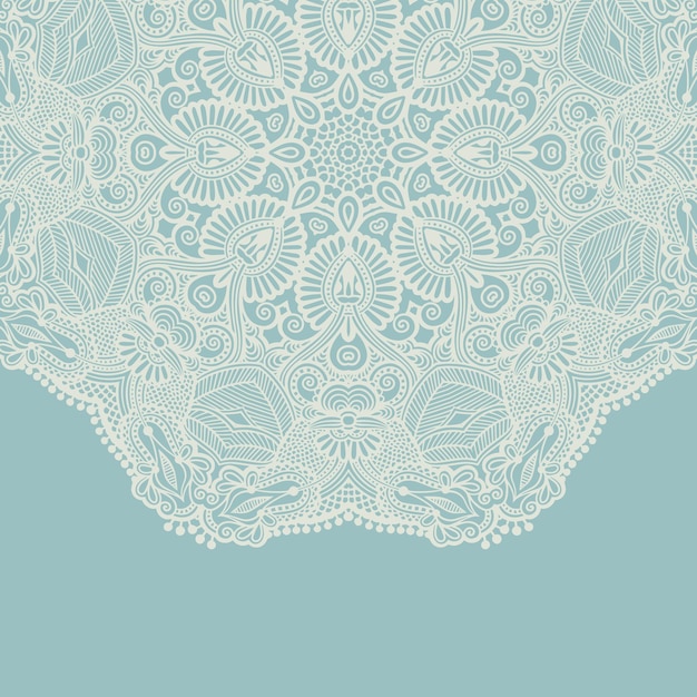 Plantilla ornamental con fondo floral circular
